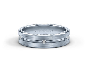 Verragio Matte Finish Diamond Men's Wedding Band