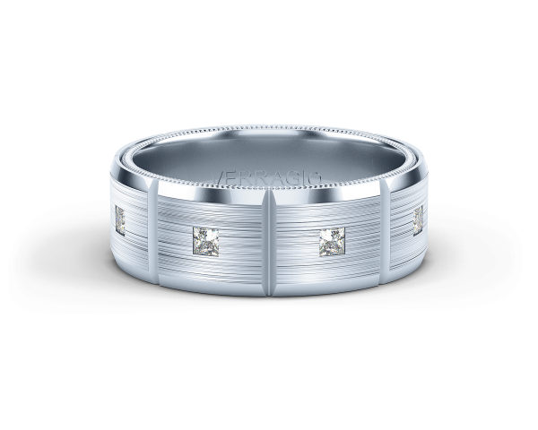 Verragio Matte Finish Diamond Men's Wedding Band
