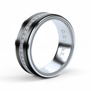Verragio Titanium & Gold Diamond Men's Wedding Band