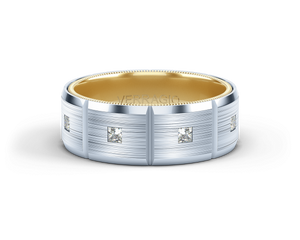 Verragio Matte Finish Diamond Men's Wedding Band