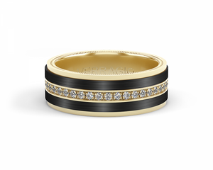 Verragio Titanium & Gold Diamond Men's Wedding Band