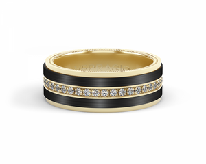 A two-tone band with maximum effect: this design features two strip...