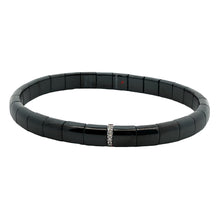 Roberto Demeglio polished ceramic stretch bracelet. 1 18k white gol...