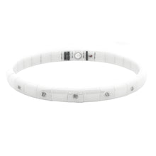Roberto Demeglio polished ceramic stretch bracelet with 5 round bri...