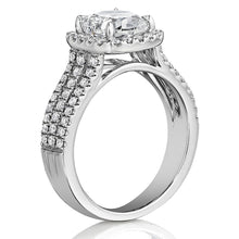 Henri Daussi Triple Row Diamond Engagement Ring