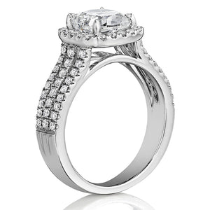 Henri Daussi Triple Row Diamond Engagement Ring