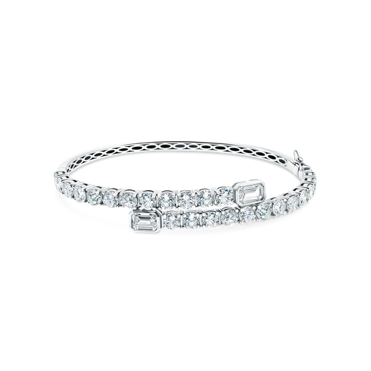7.35ct 18k White Gold Diamond Bangle — photo 1 of 2