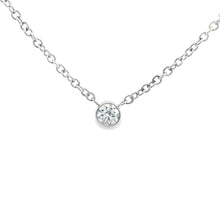 Estate piece: 14k white gold diamond necklace.
Diamonds: Bezel-set ...
