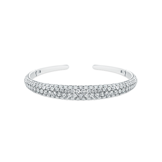 8.03ct 18k White Gold Diamond Cuff Bracelet — photo 1 of 2