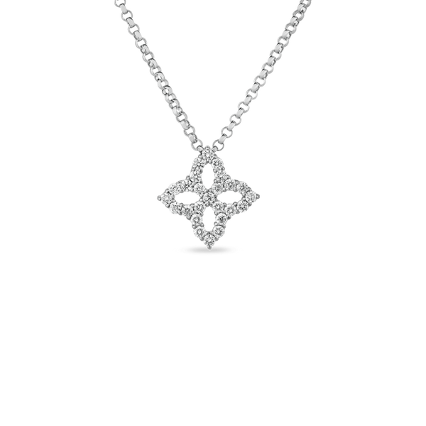 8882348AW18X - Roberto Coin 18k White Gold Flower Diamond