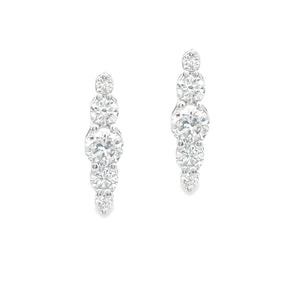 These dainty yet beautiful 14k white gold stud earrings feature 10 ...