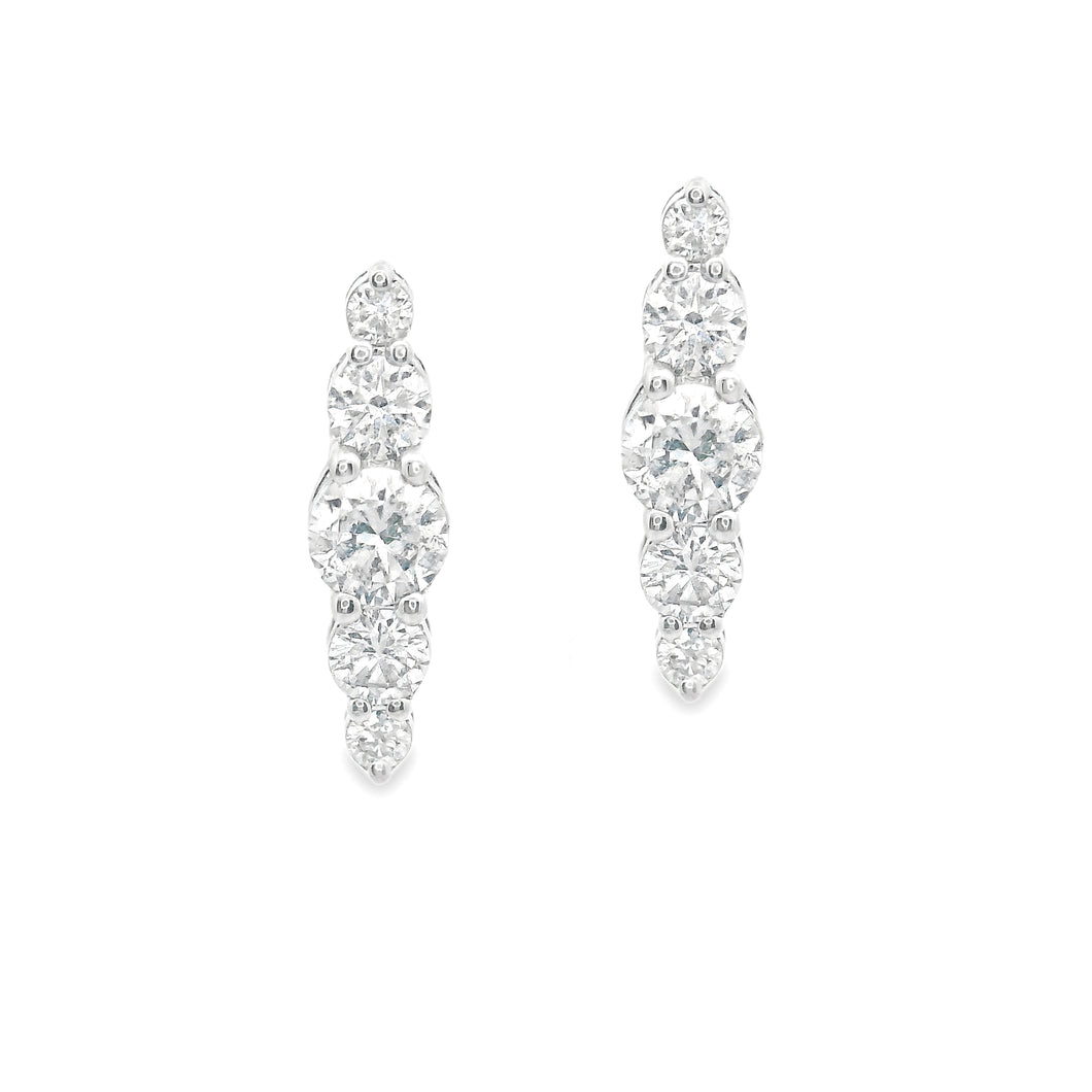 These dainty yet beautiful 14k white gold stud earrings feature 10 ...