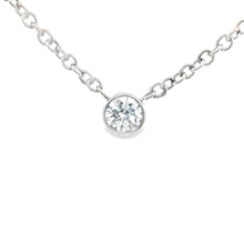 Estate piece: 14k white gold diamond necklace.
Diamonds: Bezel-set ...