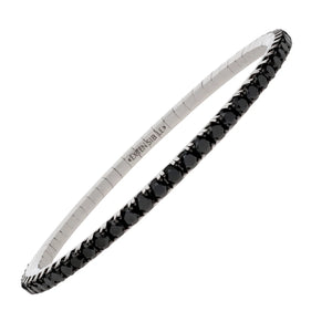 This Men's 18k white gold stretch bracelet from Extensible features...