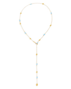 Boules in 18kt gold and milky aquamarine chase each other in this f...