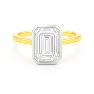 2.01ct 14k Yellow Gold Emerald Cut Lab Grown Diamond Engagement Ring