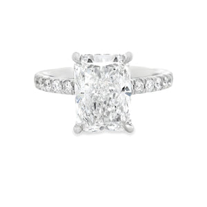 3.00ct Platinum Radiant Cut Lab Grown Diamond Engagement Ring