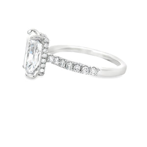 3.00ct Platinum Radiant Cut Lab Grown Diamond Engagement Ring
