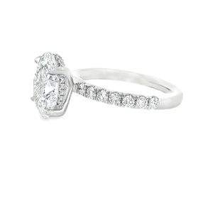 3.03ct Platinum Oval Cut Lab Grown Diamond Engagement Ring