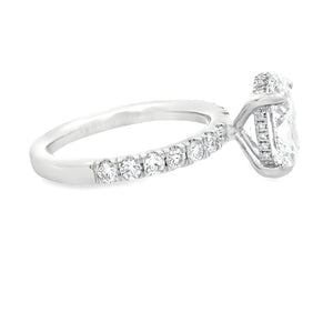 3.03ct Platinum Oval Cut Lab Grown Diamond Engagement Ring