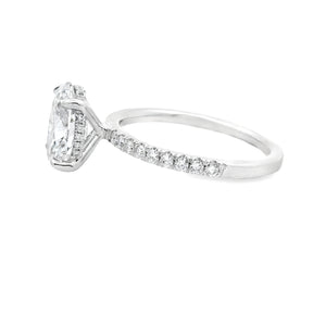 2.00ct 14k White Gold Oval Cut Lab Grown Diamond Engagement Ring