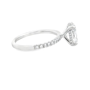2.00ct 14k White Gold Oval Cut Lab Grown Diamond Engagement Ring