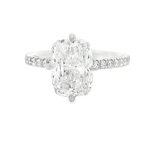 3.02ct Platinum Cushion Cut Lab Grown Diamond Engagement Ring