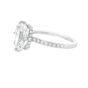 3.02ct Platinum Cushion Cut Lab Grown Diamond Engagement Ring