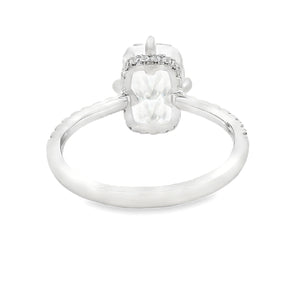 3.02ct Platinum Cushion Cut Lab Grown Diamond Engagement Ring