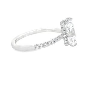 3.02ct Platinum Cushion Cut Lab Grown Diamond Engagement Ring