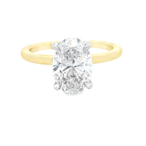 2.00ct 14k Yellow Gold Oval Cut Lab Grown Diamond Engagement Ring