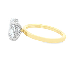 2.00ct 14k Yellow Gold Oval Cut Lab Grown Diamond Engagement Ring