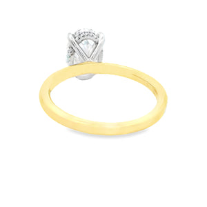 2.00ct 14k Yellow Gold Oval Cut Lab Grown Diamond Engagement Ring