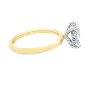 2.00ct 14k Yellow Gold Oval Cut Lab Grown Diamond Engagement Ring