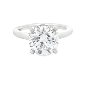3.03ct 14k White Gold Round Cut Lab Grown Diamond Engagement Ring