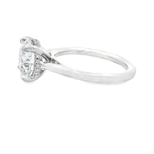 3.03ct 14k White Gold Round Cut Lab Grown Diamond Engagement Ring