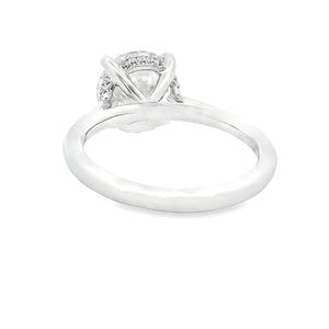 3.03ct 14k White Gold Round Cut Lab Grown Diamond Engagement Ring