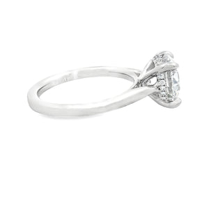 3.03ct 14k White Gold Round Cut Lab Grown Diamond Engagement Ring