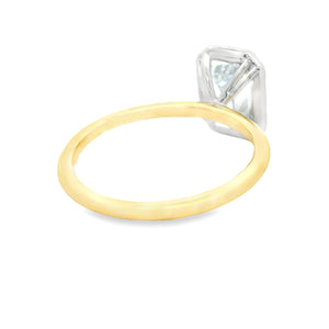 2.01ct 14k Yellow Gold Emerald Cut Lab Grown Diamond Engagement Ring