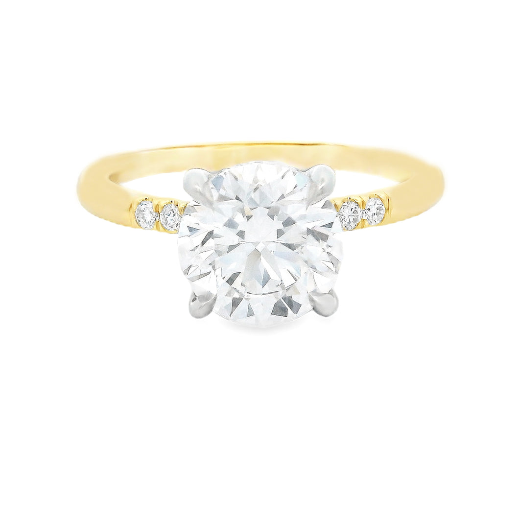 2.00ct 14k Yellow Gold Round Cut Lab Grown Diamond Engagement Ring