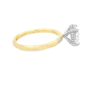 2.00ct 14k Yellow Gold Round Cut Lab Grown Diamond Engagement Ring
