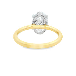 2.50ct 14k Yellow Gold Oval Cut Lab Grown Diamond Engagement Ring