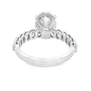 3.02ct Platinum Oval Cut Lab Grown Diamond Engagement Ring