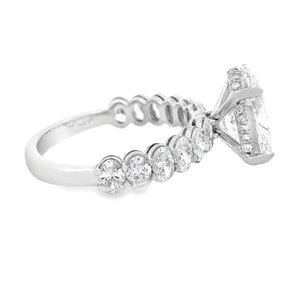 3.02ct Platinum Oval Cut Lab Grown Diamond Engagement Ring