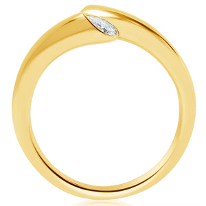 Classique Creations Stacking Bypass Ring with Pear Diamond Points