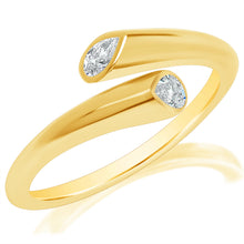Classique Creations Stacking Bypass Ring with Pear Diamond Points