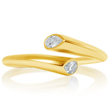 Classique Creations Stacking Bypass Ring with Pear Diamond Points