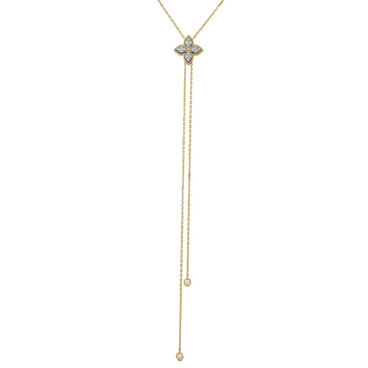 Roberto Coin 18K Yellow Gold Princess Floral Lariat Necklace