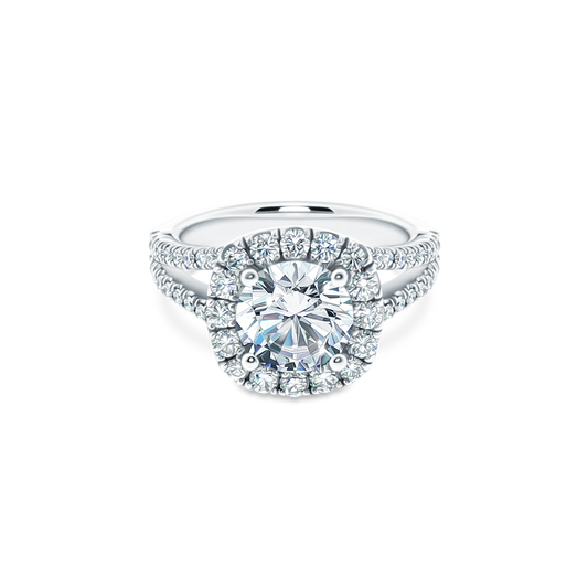 Tacori Round Diamond Halo Split Shank Engagement Ring — photo 1 of 3