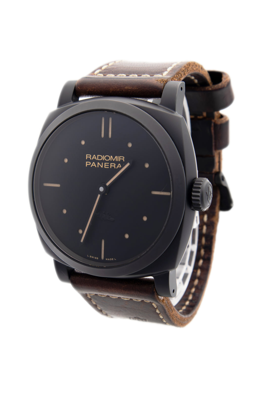 
48mm

Black dial
Black Ceramic
Sapphire Crystal

Brown Leather Str...